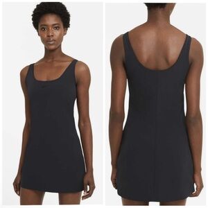 Nike Bliss Luxe Training Dress Black Shorts Lined Tennis Cute Pickleball Size XS